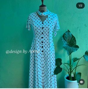 Vintage Polka Dot Maxi Dress