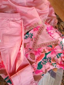 Pink Floral Kurta Set