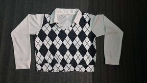 Argyle Patterned Long Sleeve Shirt