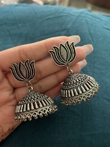 Lotus Jhumka Earrings