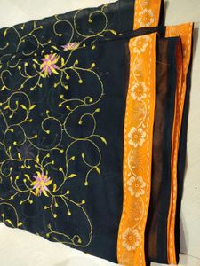 Festive Black Colored Saree