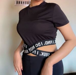 Designer Waist Black Crop Top