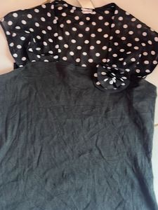 Polka Dot Top with Flower Detail
