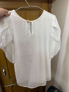 White Puff Sleeve Top
