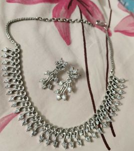 Elegant Silver Necklace & Earrings Set