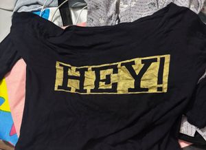 HEY! Graphic Off Shoulder Top