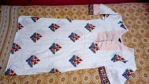 Pure Cotton Kurti Set With New Sare