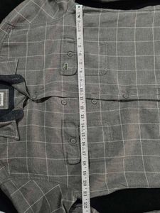 Lacoste Men&#39;s Grey Plaid Flannel Shirt
