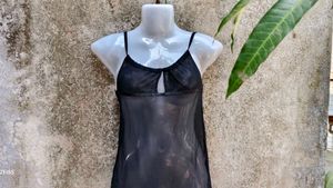 15121. Sheer Black Cami Slip