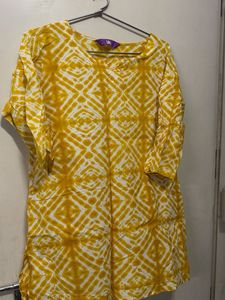 Yellow & White Printed Co Ord set