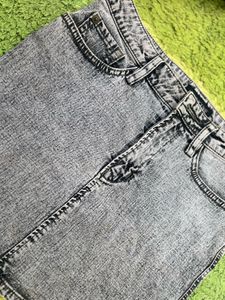 Gray Denim Mini Skirt