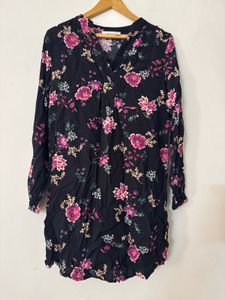 Floral Print Tunic Dress 🌺🐝🖤