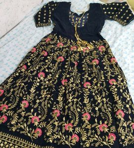 Embroidery Velvet Gown