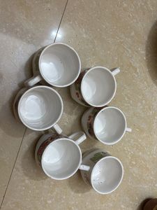 Floral Tea Cup Set (6) Ceramic