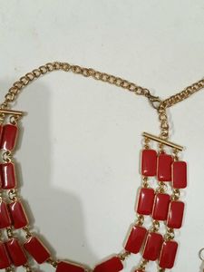 Red Layered Necklace