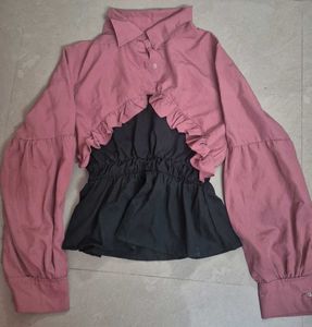 Ruffled Crop Top Blouse