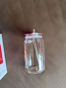 Glass Tumbler with Straw