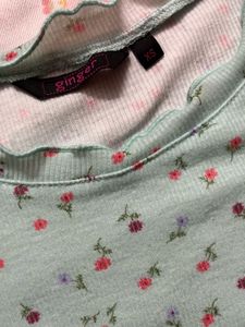 Soft Girl Floral Rib Tee 🌸