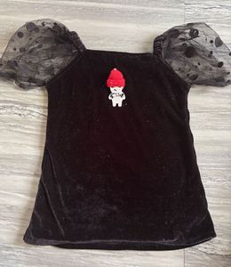 Black Velvet Puff Sleeve Dress