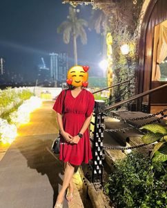 Red Casual Dress-Medium
