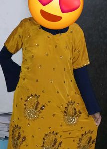 Elegant Mustard Embroidered Kurta