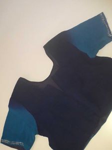 Saree Navy Blue+SkyBlue Sequence Work Floral Print