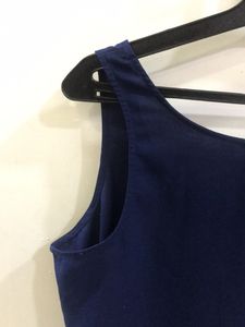 Navy Blue Sleeveless Top For Women