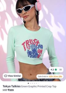 Tokyo Talkies Crop Fitted Top