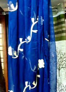 Navy Blue Floral Embroidered Dupatta