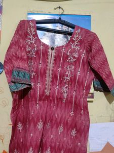 Pink Embroidered Kurta Set