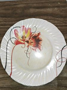 Floral plastic Plates (set of 3)