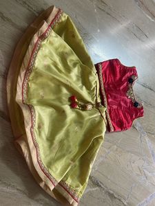 Never Worn Cute Yellow And Red Lehenga For 1-2yrs
