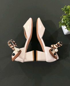 White Heels with Ribbon Detail