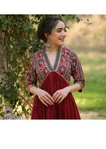 Red Trendy Kurta Long