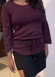 Burgundy Knit Top