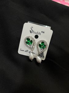 Elegant Green Stone Earrings