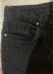Denim Mini Jeans Black Colour.
