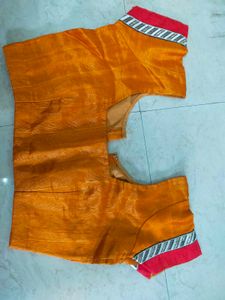 Mustard+ Orange 🍊 Saree With Blouse