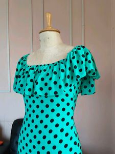 Mint Green Polka Dot Maxi Dress