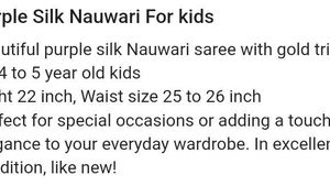 Nauwari Saree For 4-5 Years Girl...extremely Beaut