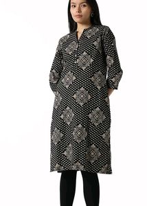 Utsa by Westside Black Bandhani Printed Kurta