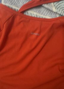 Orange Long Sleeve Workout Top