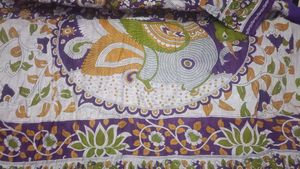 Purple Kalamkari Cotton Fabric