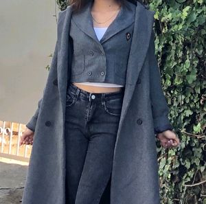 Korean grey crop blazer (UNUSED)