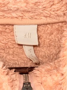 Fuzzy Cropped Pullover Peach color
