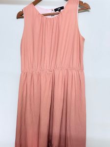 Peach Sleeveless Midi Dress