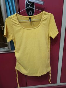 Yellow Ribbed Top