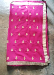 Magenta Embroidery Ethnic Saree
