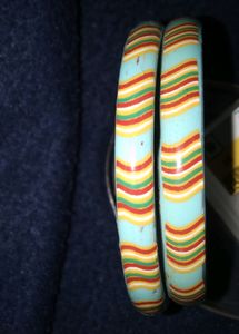 Blue Stripes Glass Bangles