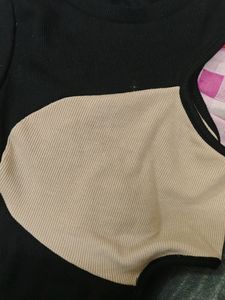 Black Cut Out Crop Top Shein Inspired